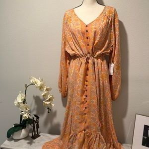 Long sleeve Summer Resortwear Plus Size Dress